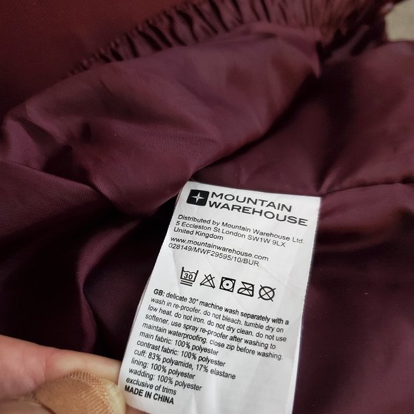 Men's - Mountain Warehouse Winter Jacket - burgundy/purple and rust colours - Picture 15 of 15